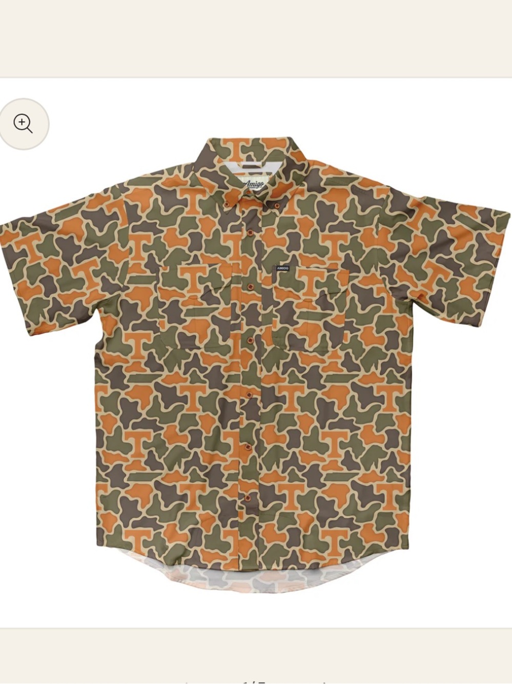 Amigos Provision Co TENNESSEE VOLS Camo Button Shirt